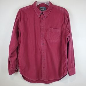 Vintage 80s Woolrich Burgundy Chamois Flannel Button Up Shirt XL Mens USA made